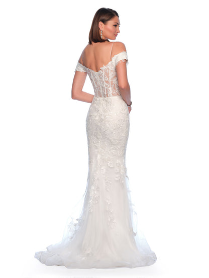 LACE STRUCTURED BODICE OFF-SHOULDER MERMAID WEDDING GOWN