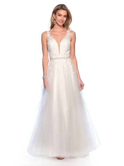 PLUNGE BELTED SCOOP BACK BALLGOWN WEDDING GOWN PLUS SIZE