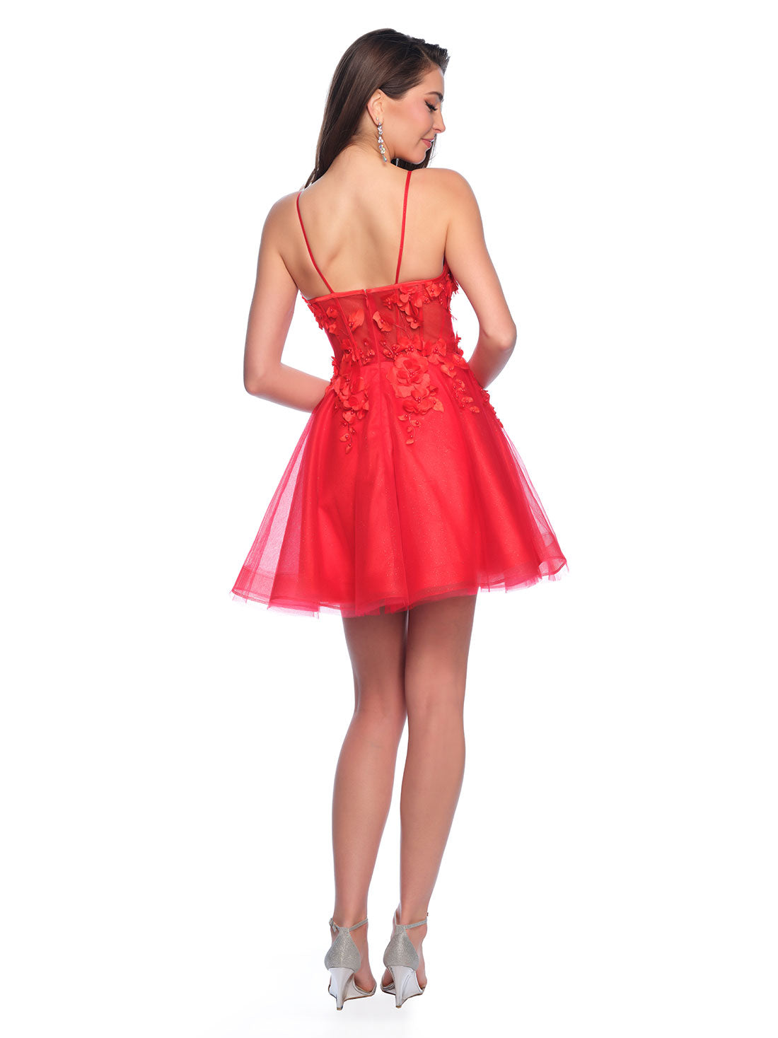3D SWEETHEART BODICE DRESS WITH TULLE SKIRT