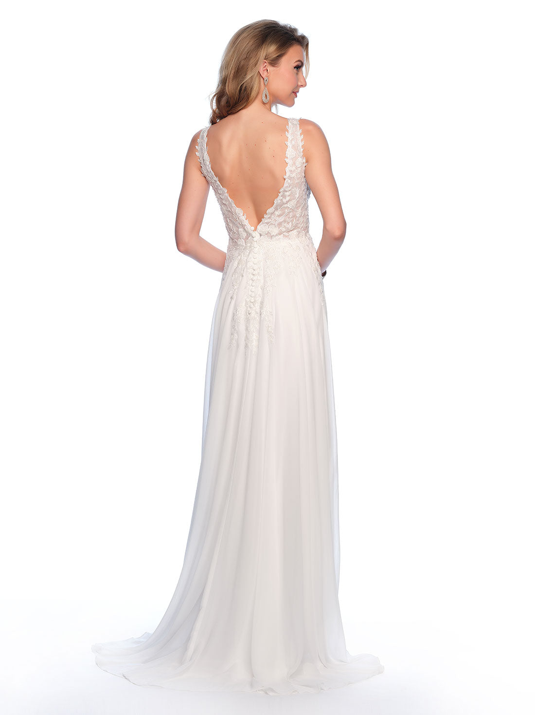 CHIFFON GOWN WITH BEADED EMBROIDERED BODICE