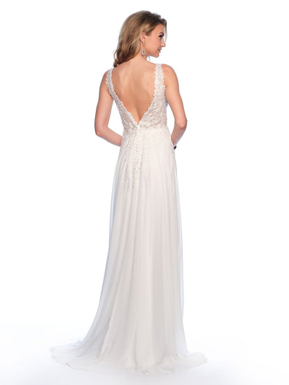 CHIFFON GOWN WITH BEADED EMBROIDERED BODICE