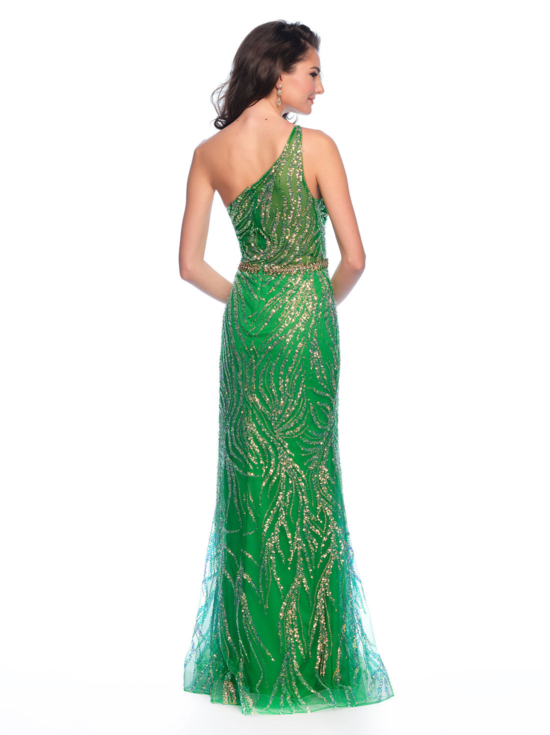 ASYMMETRICAL ONE SHOULDER DRESS IRIDESCENT SEQUINS Dave & Johnny ASYMMETRICAL ONE SHOULDER DRESS IRIDESCENT SEQUINS Dave & Johnny