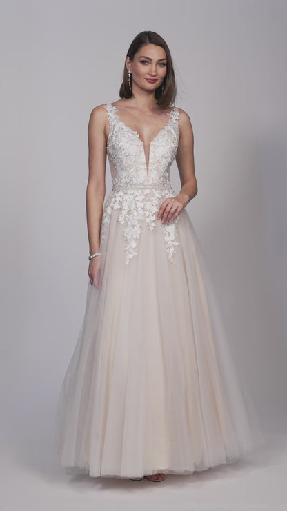 EMBROIDERED TULLE BALLGOWN WEDDING DRESS