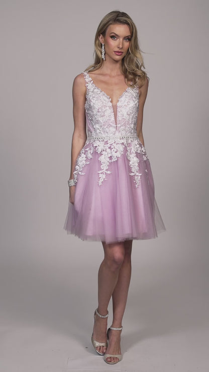 EMBROIDERED TULLE DRESS WITH RHINESTONE BELT