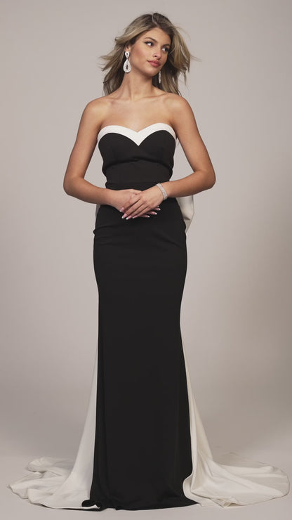 FITTED JERSEY DRESS WITH BACK BOW DETAIL