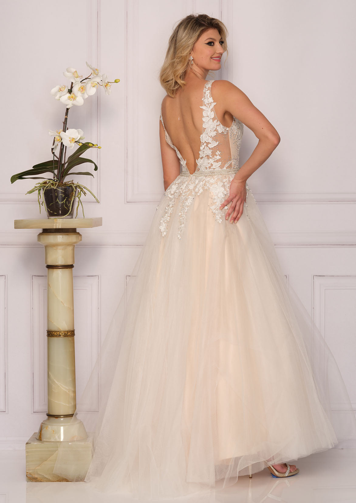 EMBROIDERED TULLE WEDDING DRESS