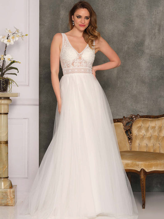 THICK TRIM A-LINE WEDDING GOWN