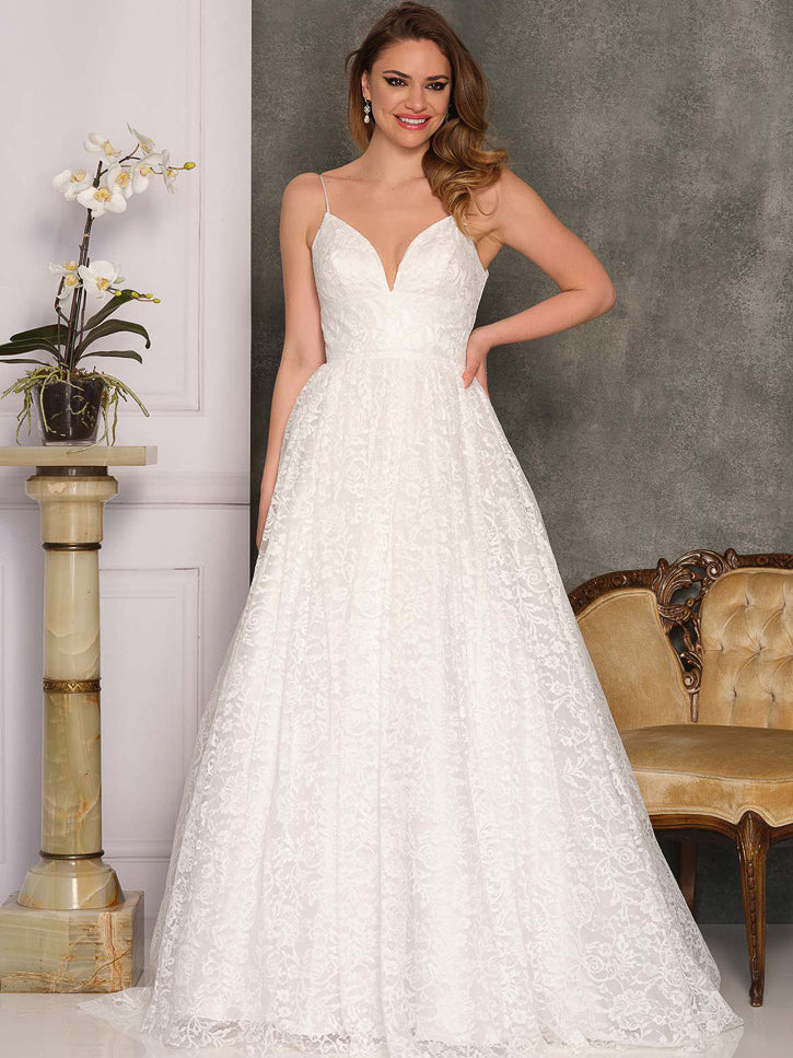 LACE UP PATTERNED BALLGOWN WEDDING GOWN