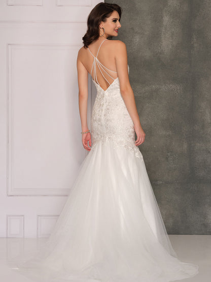 STRAPPY OPEN BACK MERMAID WEDDING GOWN