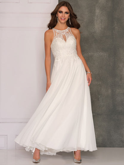 HIGH NECK SWEETHEART LACE WEDDING GOWN