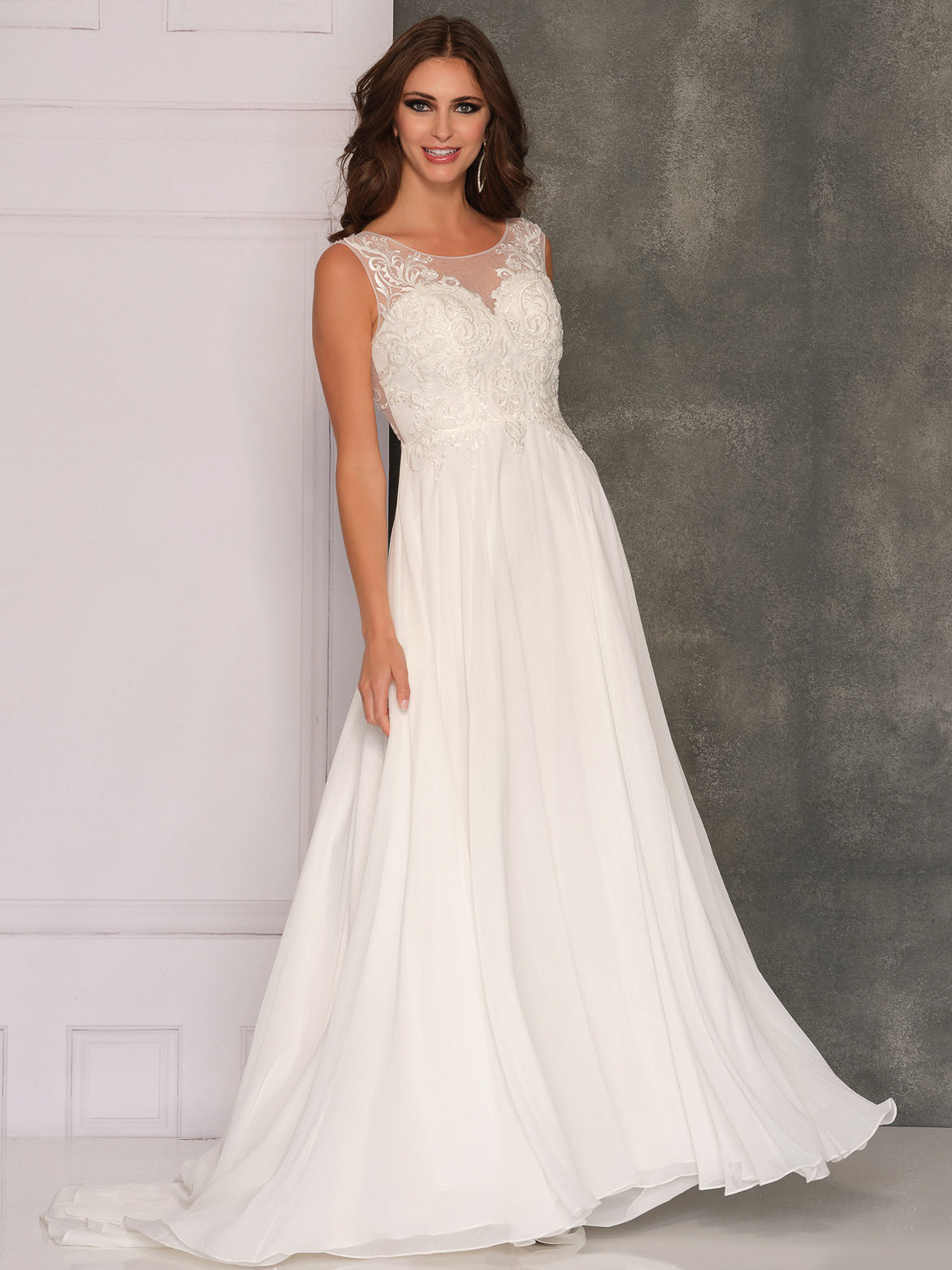 BOAT NECK SWEETHEART ILLUSION WEDDING GOWN