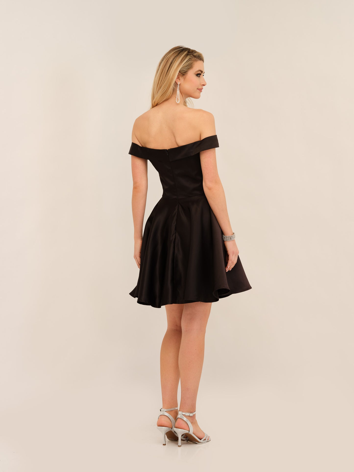 DROP-SLEEVE FLARE MINI DRESS