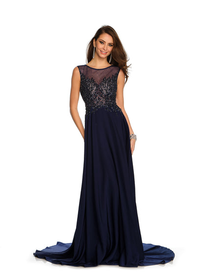 SHORT SLEEVE SEQUINED GOWN