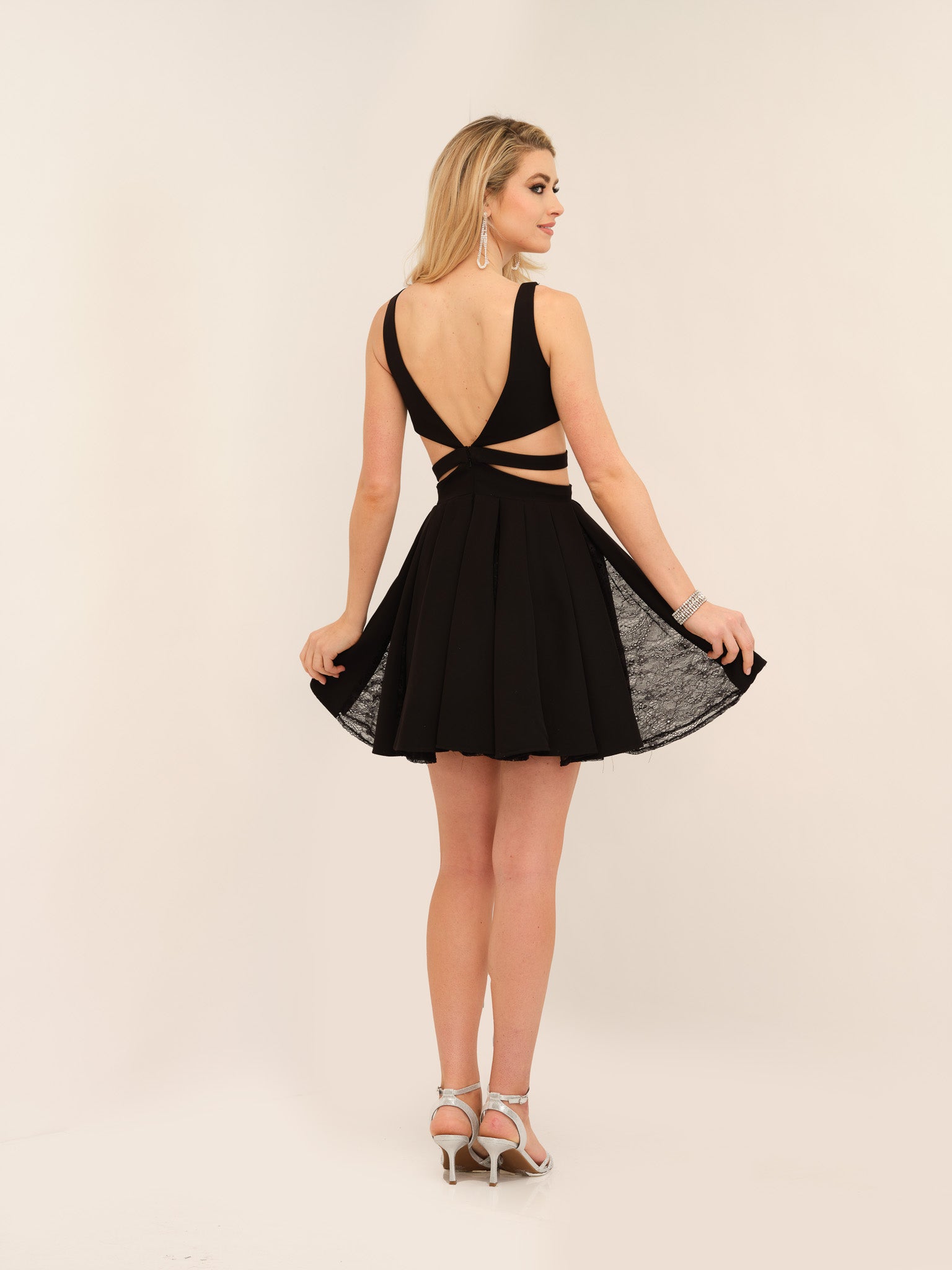 CUT OUT SHORT LAYERED DRESS - Dave & Johnny CUT OUT SHORT LAYERED DRESS - Dave & Johnny