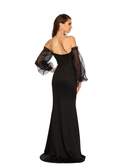 SWEETHEART SHEER LONG SLEEVES MAXI GOWN