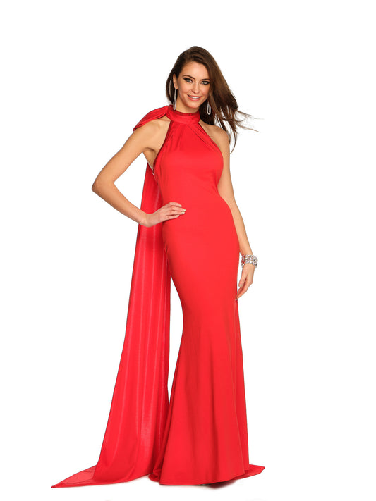 HIGH NECK LONG BOW TRUMPET GOWN