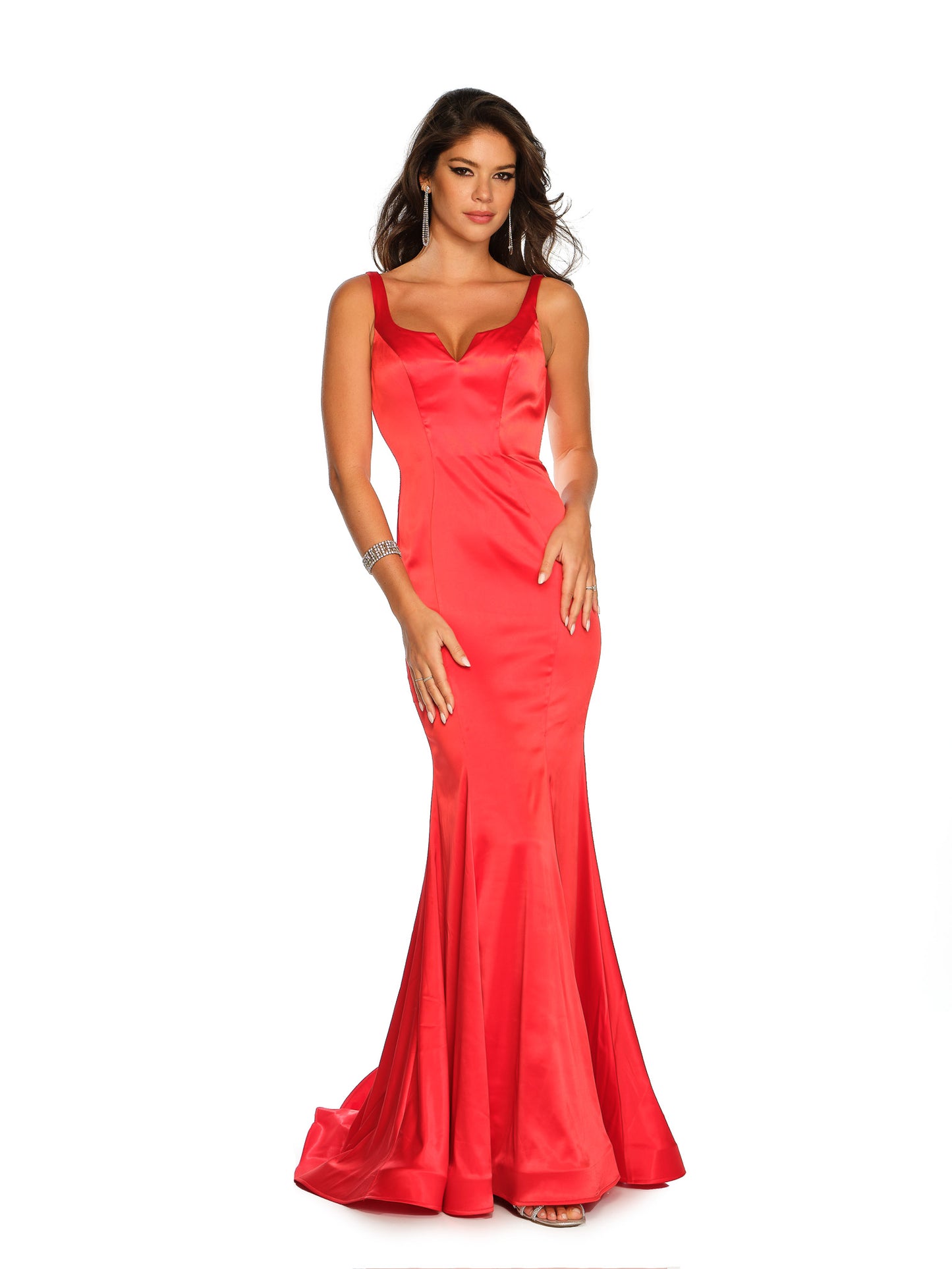 SHORT SLEEVE BACKLESS TRUMPET GOWN
