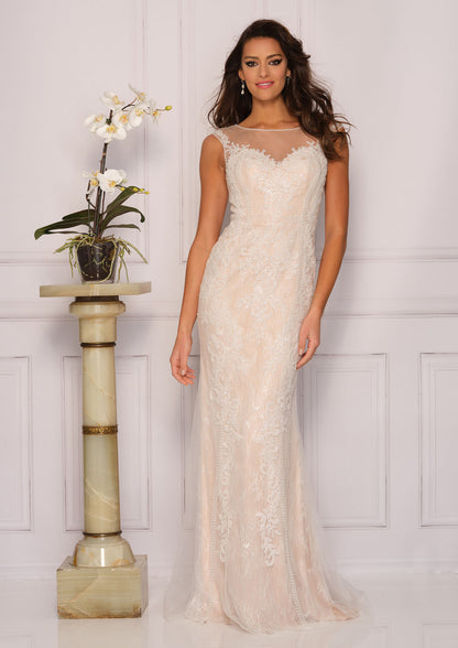 EMBROIDERED TULLE & LACE WEDDING GOWN PLUS SIZE